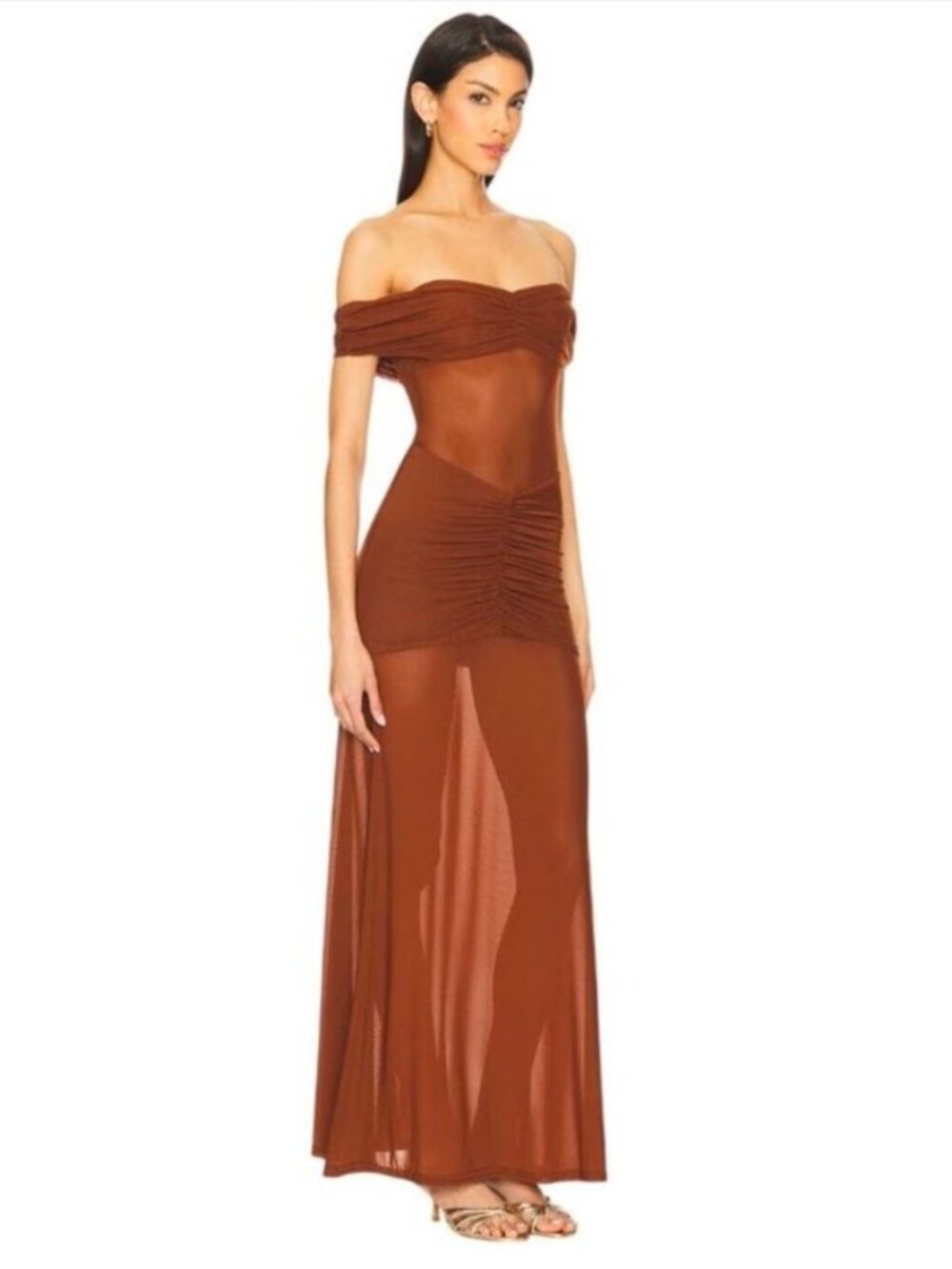 NWT Runaway The Label Meila Maxi Dress In Espresso Size S - Picture 3 of 8
